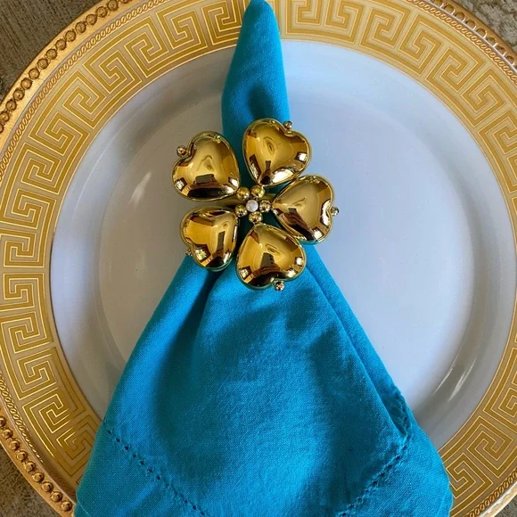 ❤️ Set of 6 unique handmade heart shaped beaded napkin holders napkin rings - Picture 6 of 8